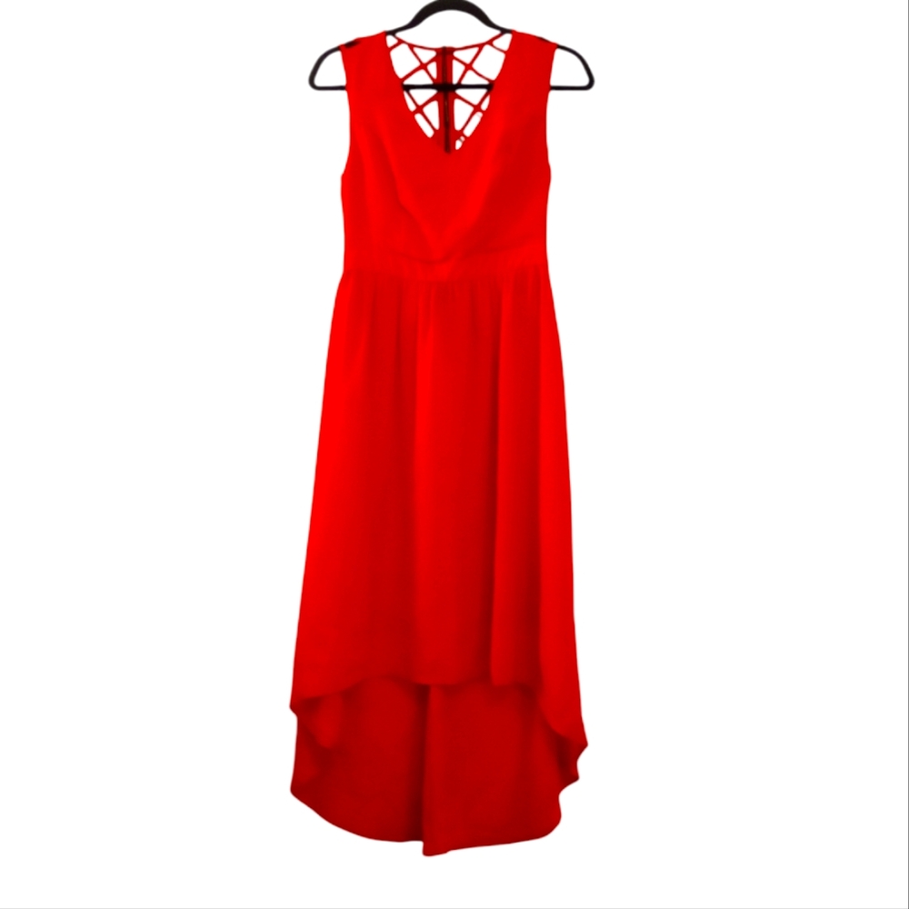 Manteau high-low open back dress NWT